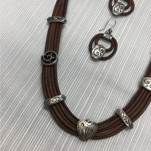 Chico’s Brown & Silver Necklace & Earrings Set - Picture 4 of 7